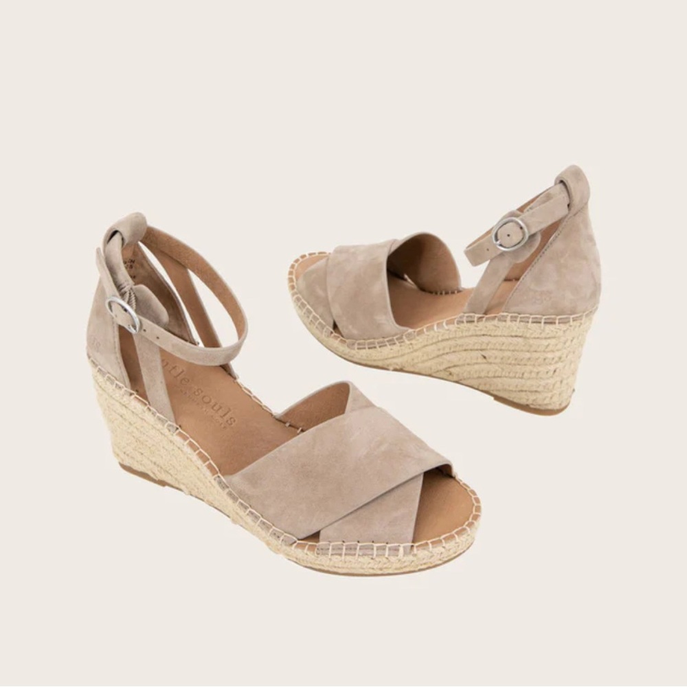 Michael Kors Gentle Souls CHARLI SUEDE X-BAND ESPADRILLE WEDGE SANDAL